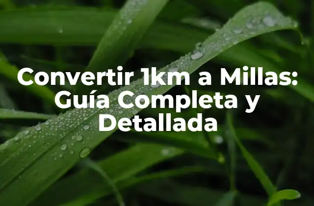 Convertir 1km a Millas: Guía Completa y Detallada
