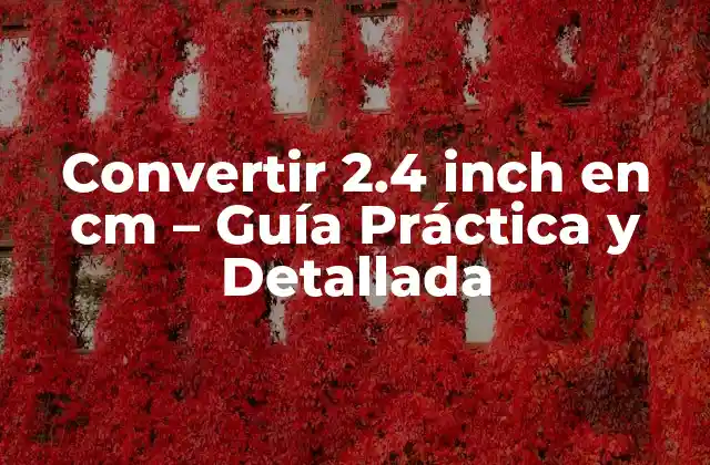 Convertir 2.4 Inch en Cm – Guía Práctica y Detallada