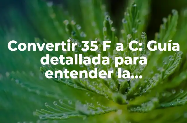 Convertir 35 F a C: Guía Detallada para Entender la Temperatura