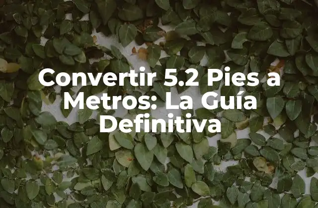Convertir 5.2 Pies a Metros: la Guía Definitiva