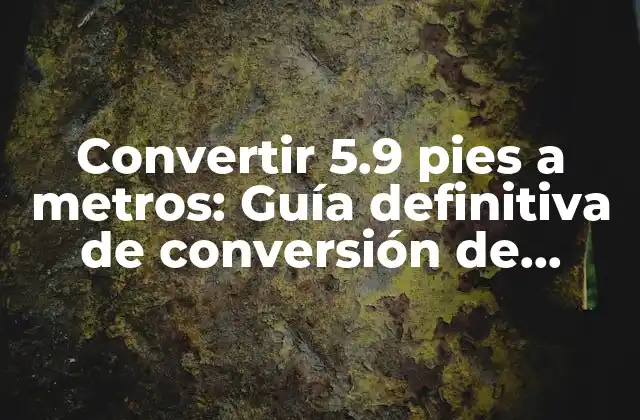 Convertir 5.9 Pies a Metros: Guía Definitiva de Conversión de Unidades