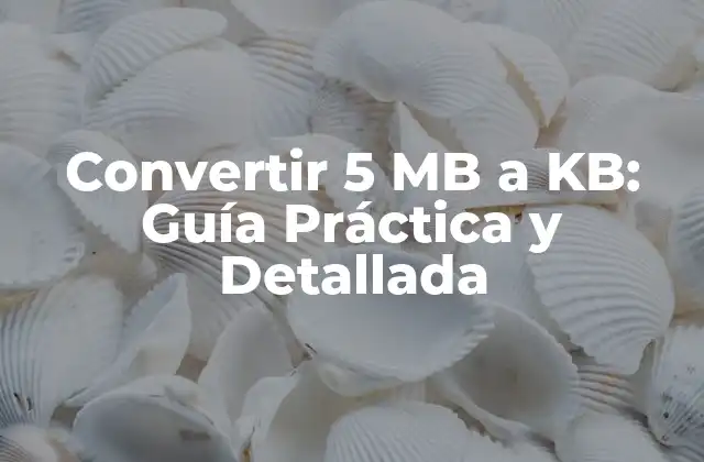 Convertir 5 Mb a Kb: Guía Práctica y Detallada