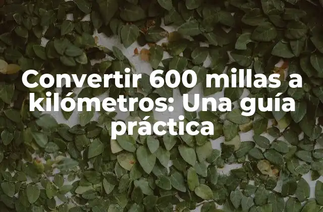 Convertir 600 Millas a Kilómetros: una Guía Práctica