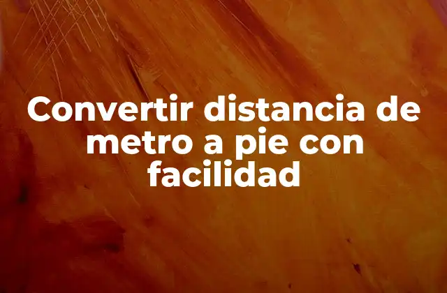 Convertir Distancia de Metro a Pie con Facilidad