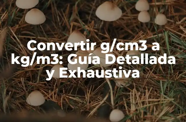Convertir G/cm3 a Kg/m3: Guía Detallada y Exhaustiva