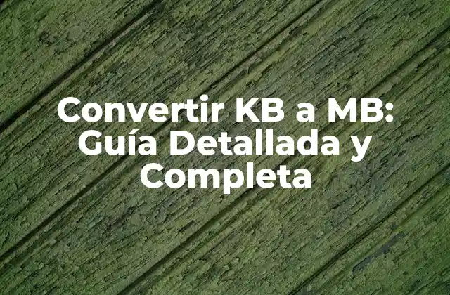 Convertir Kb a Mb: Guía Detallada y Completa 2 ¿Qué son los Kilobytes (KB)?