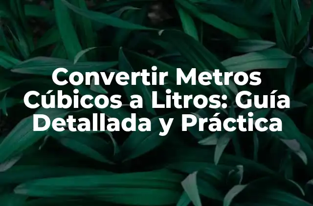 Convertir Metros Cúbicos a Litros: Guía Detallada y Práctica