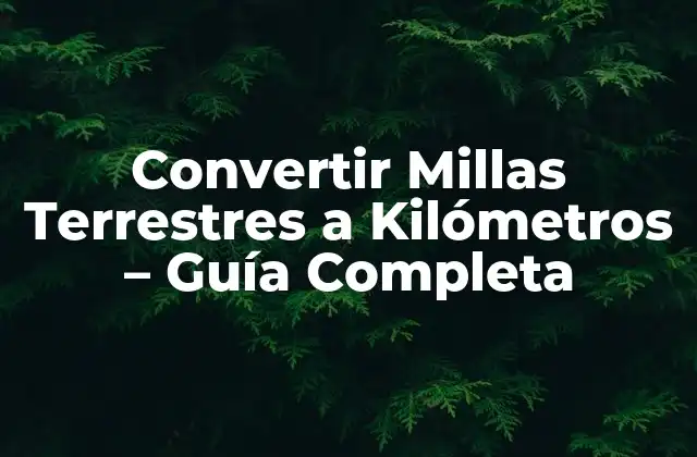 Convertir Millas Terrestres a Kilómetros – Guía Completa