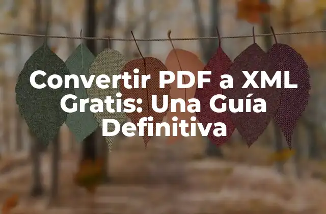 Convertir Pdf a Xml Gratis: una Guía Definitiva