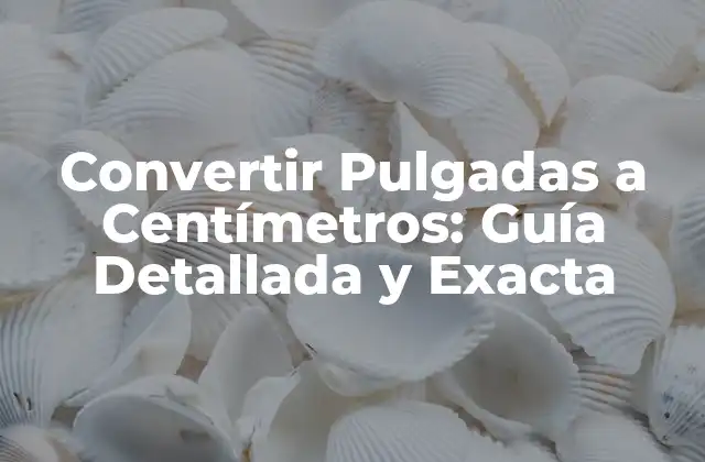 Convertir Pulgadas a Centímetros: Guía Detallada y Exacta