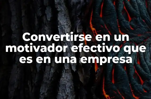Convertirse en un Motivador Efectivo que es en una Empresa