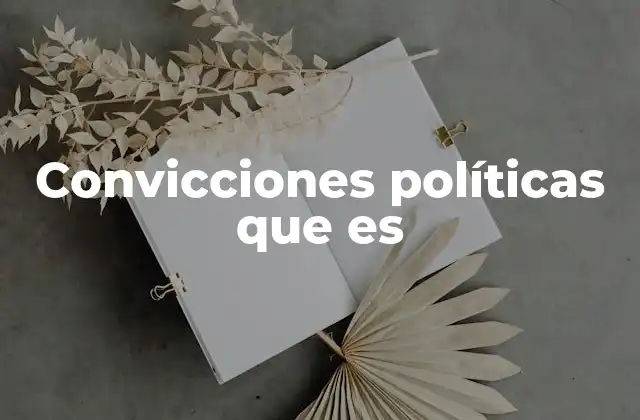 Convicciones Políticas que es