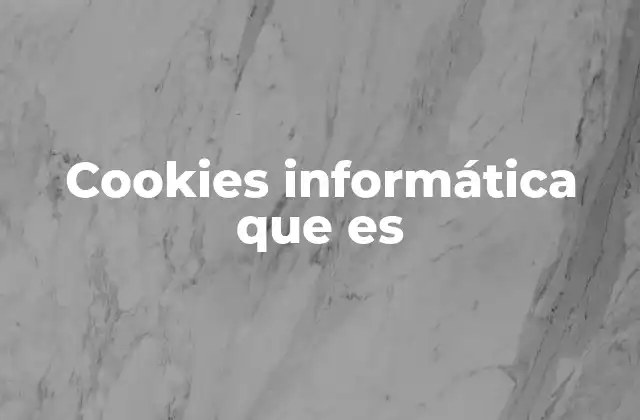 Cookies Informática que es