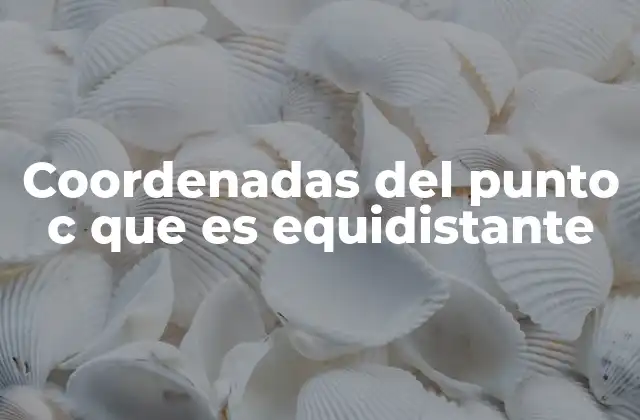 Coordenadas Del Punto C que es Equidistante 2 Cómo determinar un punto equidistante sin mencionar directamente la palabra clave