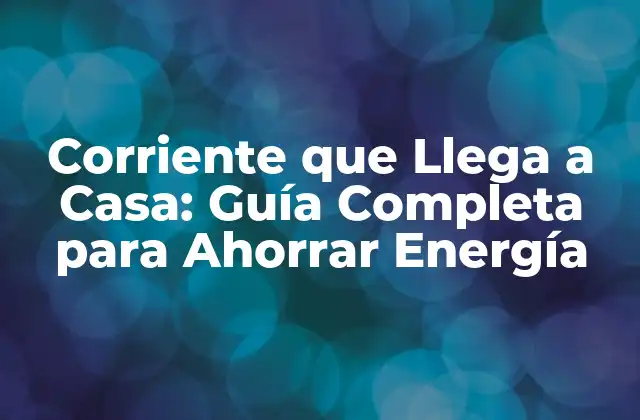 Corriente que Llega a Casa: Guía Completa para Ahorrar Energía 2 Ventajas de la Corriente que Llega a Casa