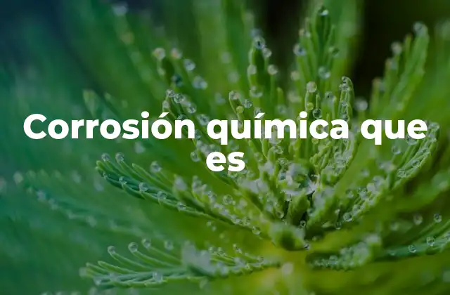 Corrosión Química que es