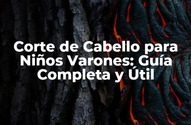 Corte de Cabello para Niños Varones: Guía Completa y Útil
