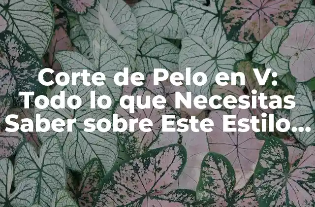 Corte de Pelo en V: Todo Lo que Necesitas Saber sobre Este Estilo de Moda