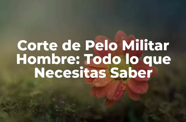 Corte de Pelo Militar Hombre: Todo Lo que Necesitas Saber