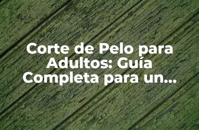 Corte de Pelo para Adultos: Guía Completa para un Nuevo Look