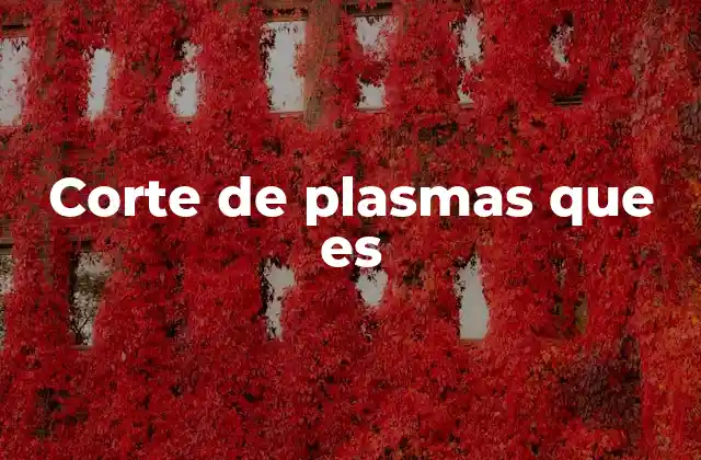 Corte de Plasmas que es