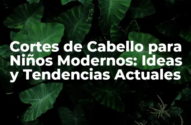 Cortes de Cabello para Niños Modernos: Ideas y Tendencias Actuales