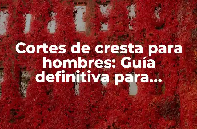 Cortes de Cresta para Hombres: Guía Definitiva para Encontrar el Estilo Perfecto