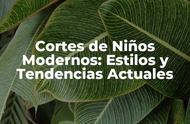 Cortes de Niños Modernos: Estilos y Tendencias Actuales