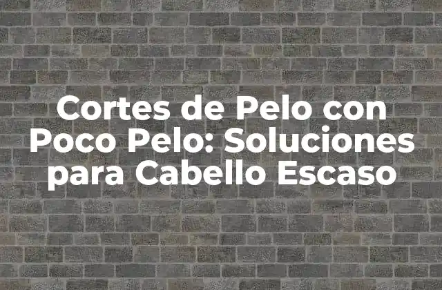 Cortes de Pelo con Poco Pelo: Soluciones para Cabello Escaso