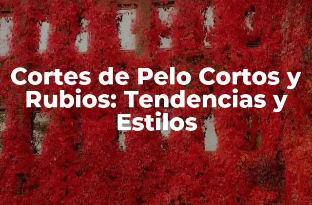 Cortes de Pelo Cortos y Rubios: Tendencias y Estilos