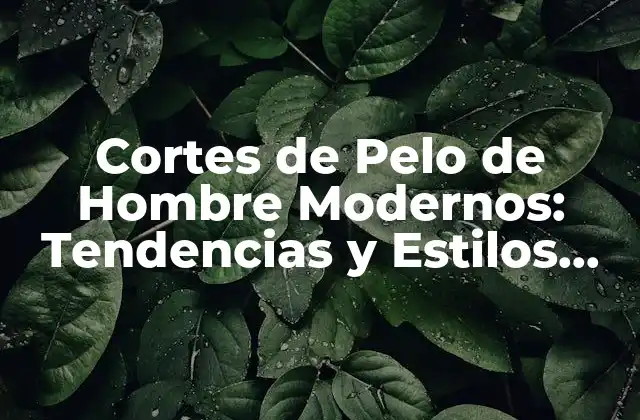 Cortes de Pelo de Hombre Modernos: Tendencias y Estilos Actuales
