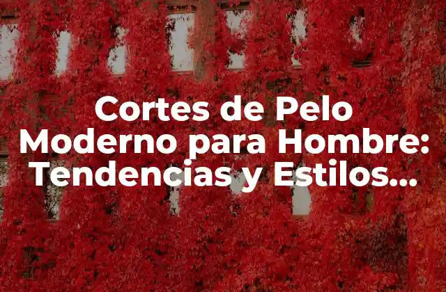 Cortes de Pelo Moderno para Hombre: Tendencias y Estilos Actuales
