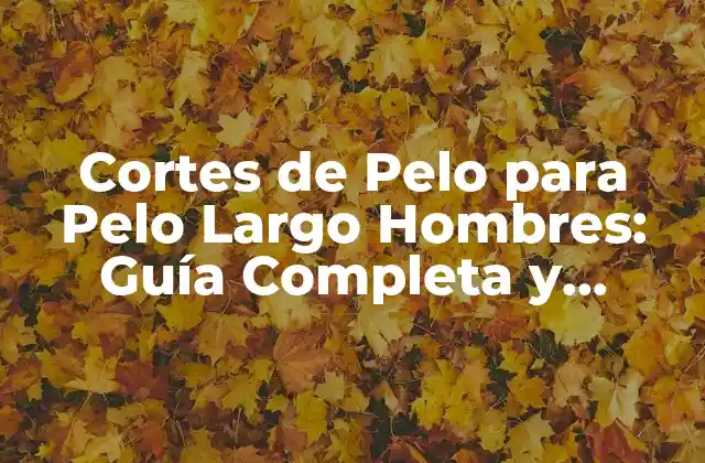 Cortes de Pelo para Pelo Largo Hombres: Guía Completa y Tendencias