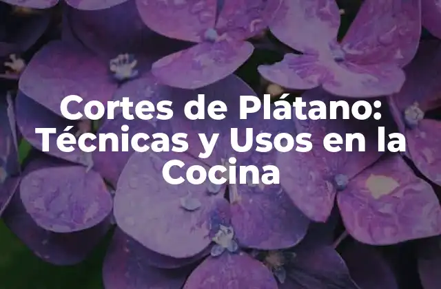 Tipos de Cortes de Plátano