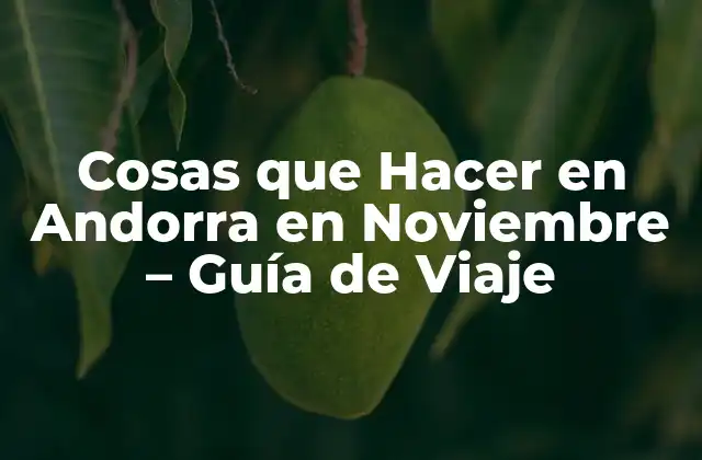 Cosas que Hacer en Andorra en Noviembre – Guía de Viaje