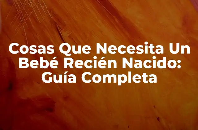 Cosas que Necesita un Bebé Recién Nacido: Guía Completa