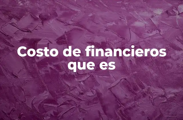 Costo de Financieros que es