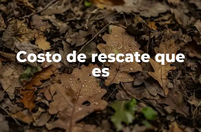 Costo de Rescate que es