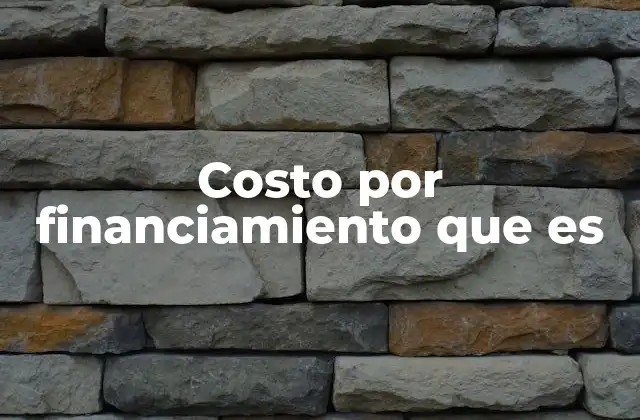 Costo por Financiamiento que es