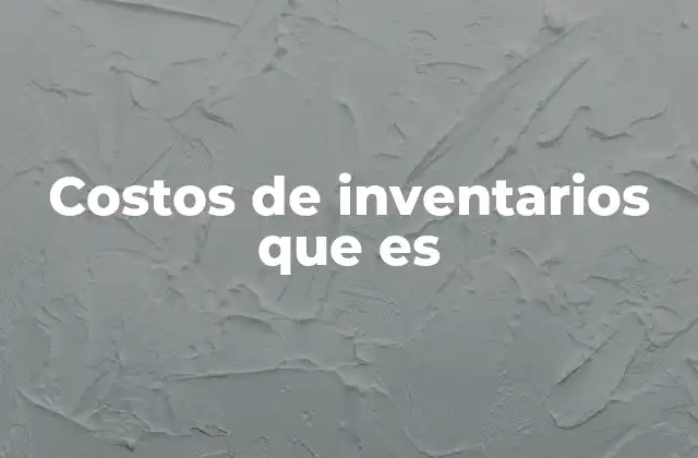 Costos de Inventarios que es
