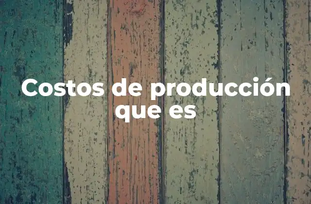 Los componentes esenciales de los costos de producción