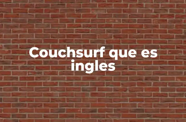 Couchsurf que es Ingles