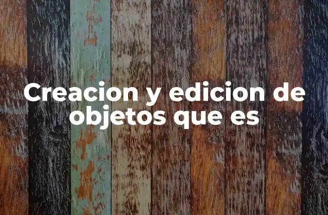Creacion y Edicion de Objetos que es