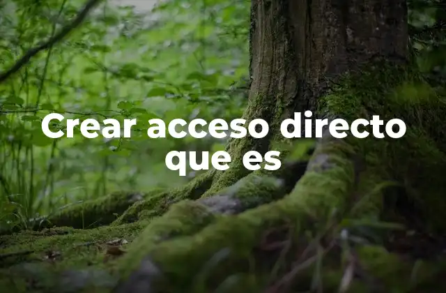 Crear Acceso Directo que es