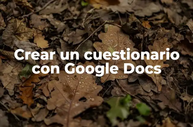 Crear un cuestionario con Google Docs