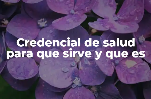 Credencial de Salud para que Sirve y que es