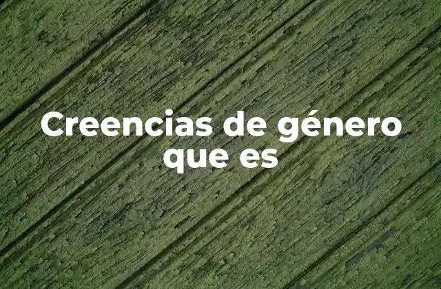 Creencias de Género que es