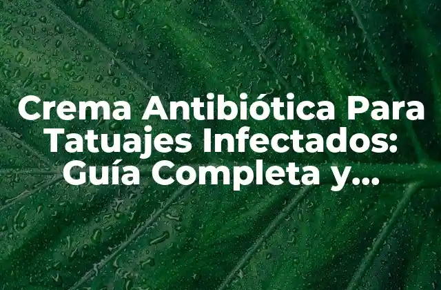 Crema Antibiótica para Tatuajes Infectados: Guía Completa y Segura