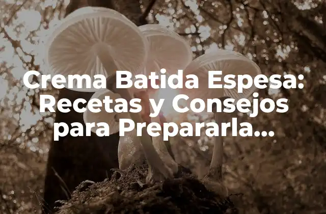 Crema Batida Espesa: Recetas y Consejos para Prepararla Perfectamente