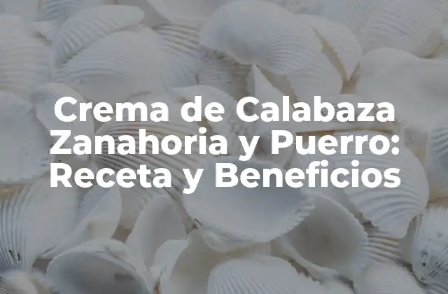 Crema de Calabaza Zanahoria y Puerro: Receta y Beneficios